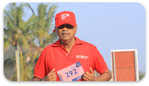 DTBâ€™s Chief Operation Officer Mr. Madhava Murthy taking part in the 5KM  charity  ' Brazuka Marathon' at JK park. The proceeds shall be directed towards improving Heath care at Jakaya Kikwete Heart Institute.